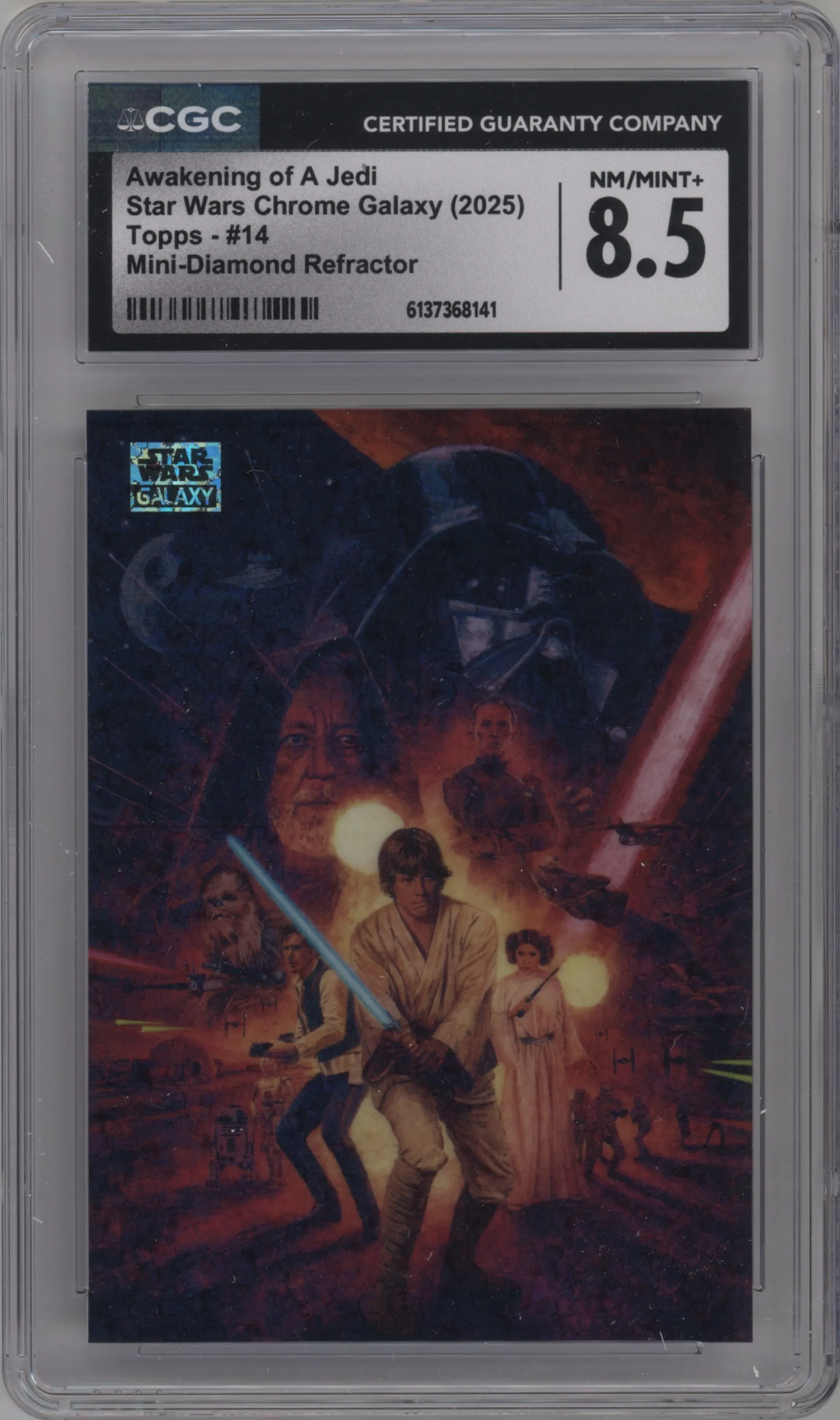 2025 Topps Chrome Star Wars Galaxy Awakening of A Jedi Mini Diamond Refractor CGC 8.5