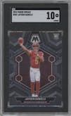 Jayden Daniels from the 2024 Panini Mosaic set graded by SGC and given an overall grade of 10.