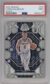 Christian Braun from the 2022-23 Panini Mosaic set featuring a White Mosaic parallel graded by PSA and given an overall grade of 9.