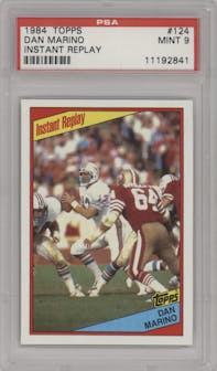 Dan Marino from the 1984 Topps set graded by PSA and given an overall grade of 9.