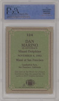 Dan Marino from the 1984 Topps set graded by PSA and given an overall grade of 9.