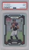 C.J. Stroud from the 2023 Panini Prizm set featuring a Silver Prizm parallel graded by PSA and given an overall grade of 9.