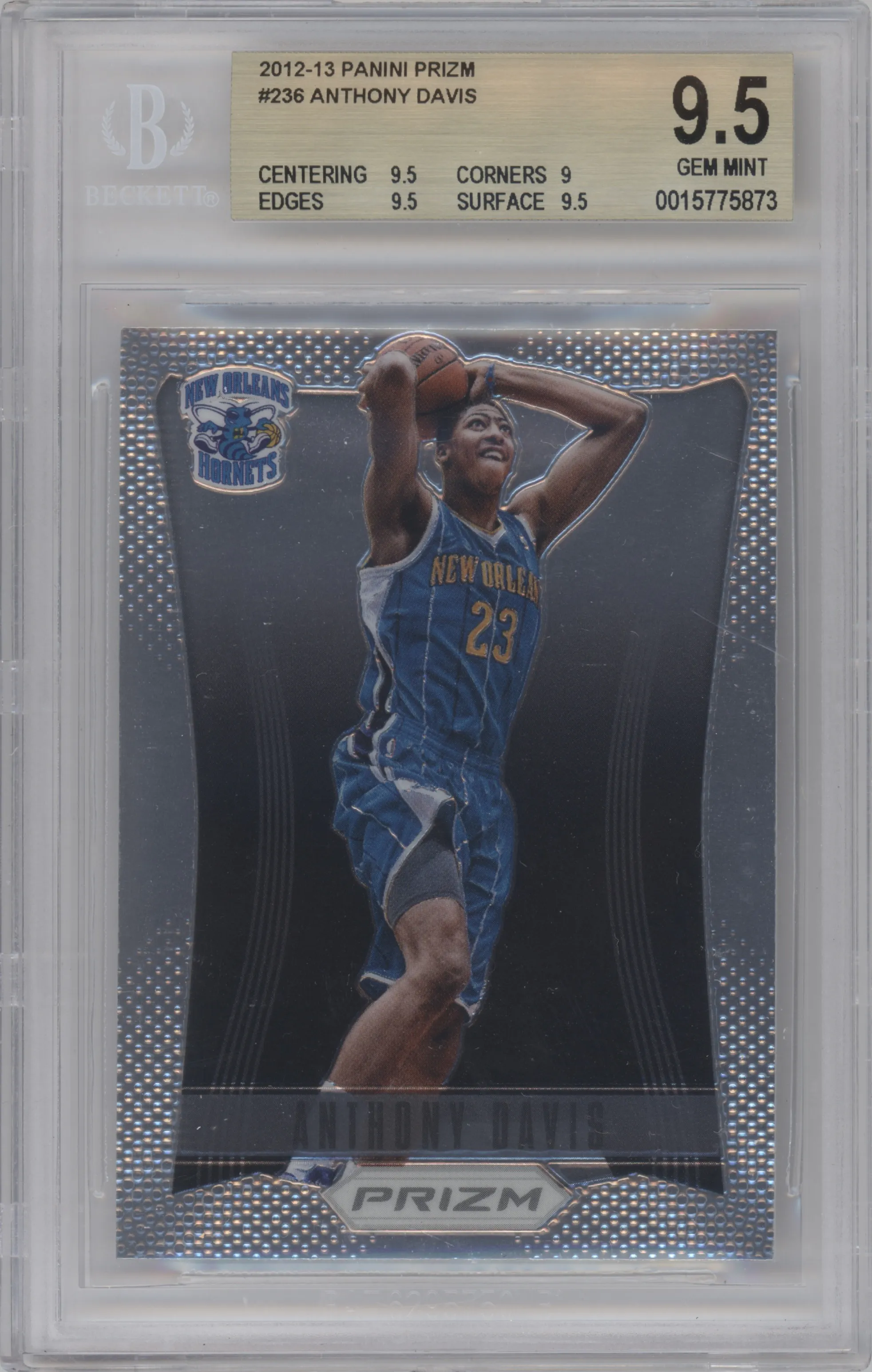 2012 Panini Prizm Anthony Davis BGS 9.5