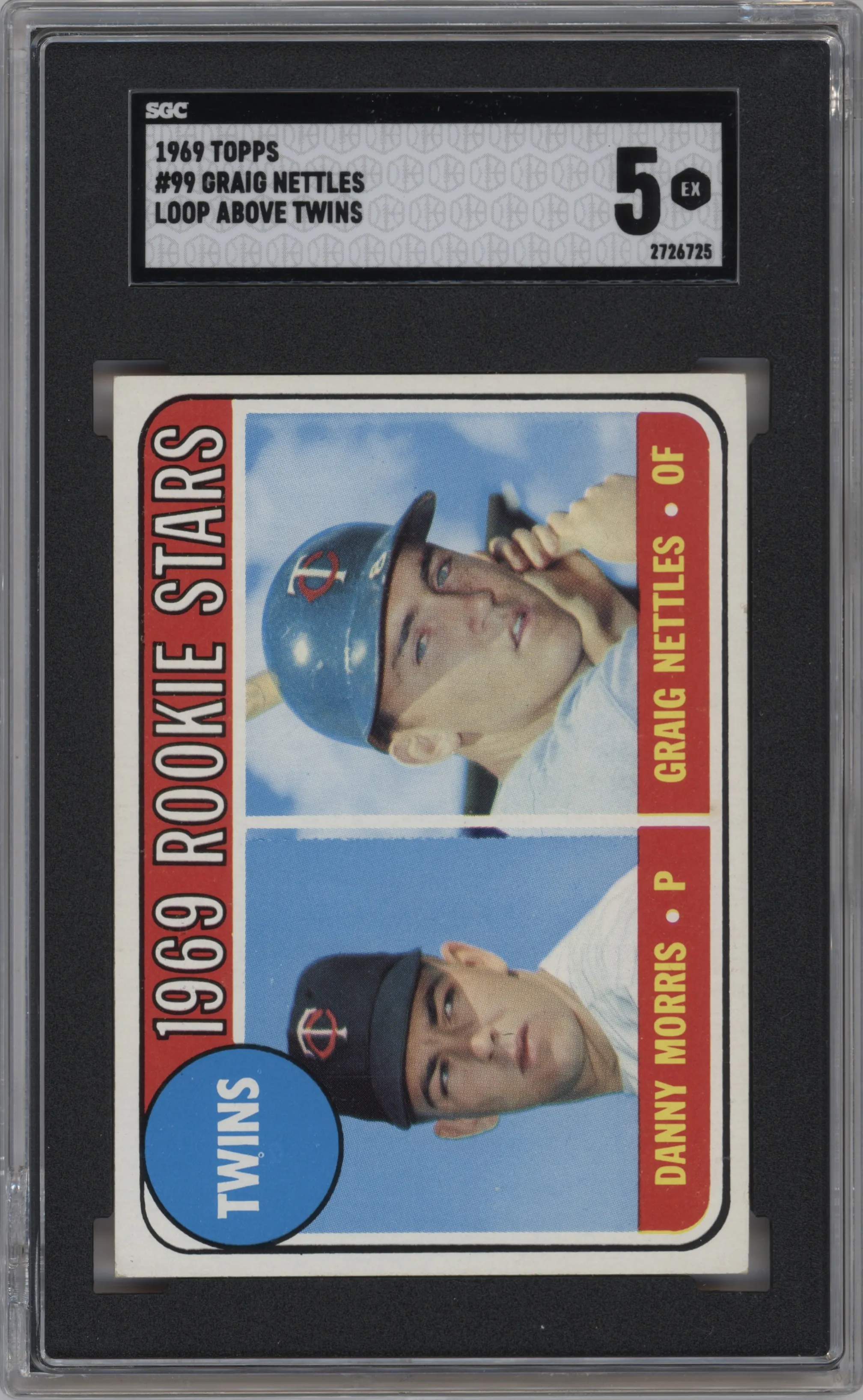 1969 Topps Danny Morris/Craig Nettles Variation #99 SGC 5