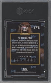 Victor Wembanyama from the 2023-24 Topps Now set graded by SGC and given an overall grade of 9.5.