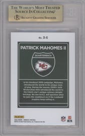 Patrick Mahomes II  from the 2023 Panini Donruss set graded by Beckett and given an overall grade of 9.5.