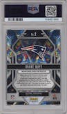 Drake Maye from the 2024 Panini Prizm set featuring a Green Ice Prizm parallel graded by PSA and given an overall grade of 10.