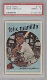 Felix Mantilla from the 1959 Topps set graded by PSA and given an overall grade of 8.