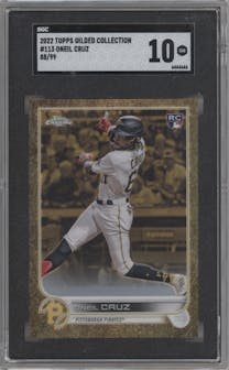 Oneil Cruz from the 2022 Topps Gilded Collection set graded by SGC and given an overall grade of 10.