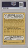 Ronald Acuna from the 2017 Topps Heritage Minor League set graded by PSA and given an overall grade of 10.