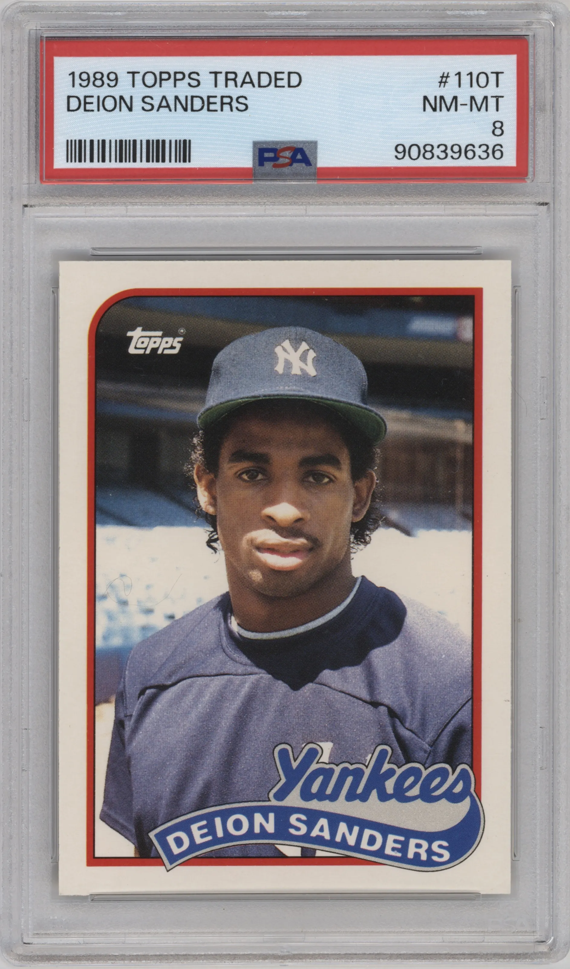 1989 Topps Traded Deion Sanders PSA 8