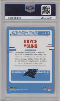 Bryce Young from the 2023 Donruss Optic set featuring a Holo parallel graded by PSA and given an overall grade of 9.