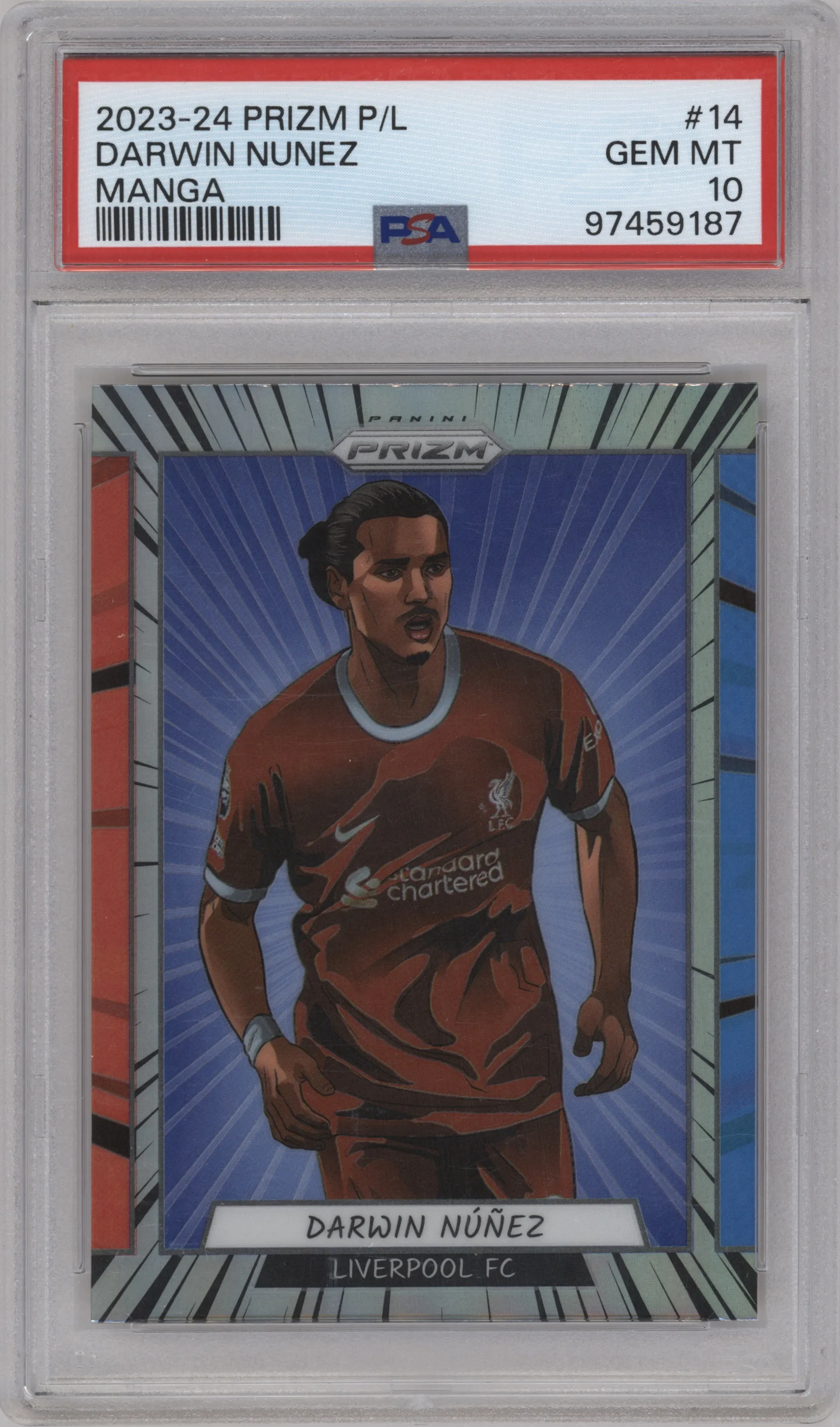 2023 Panini Prizm Premier League Manga Darwin Nunez #14 PSA 10