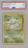 Bulbasaur from the 1999 Pokemon set graded by PSA and given an overall grade of 9.