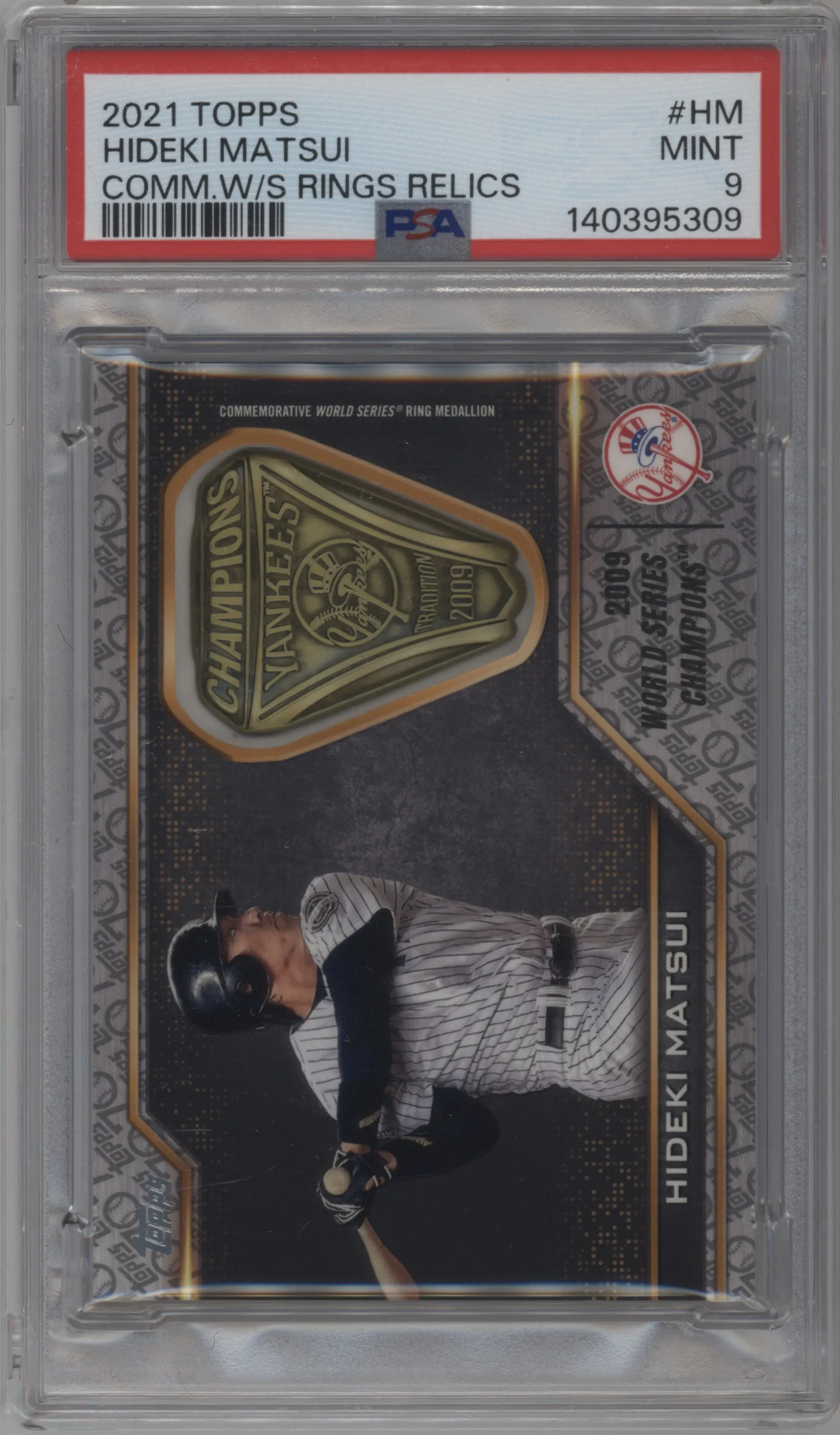 2021 Topps Comm.WS Rings Relic Hideki Matsui Platinum Anniversary PSA 9