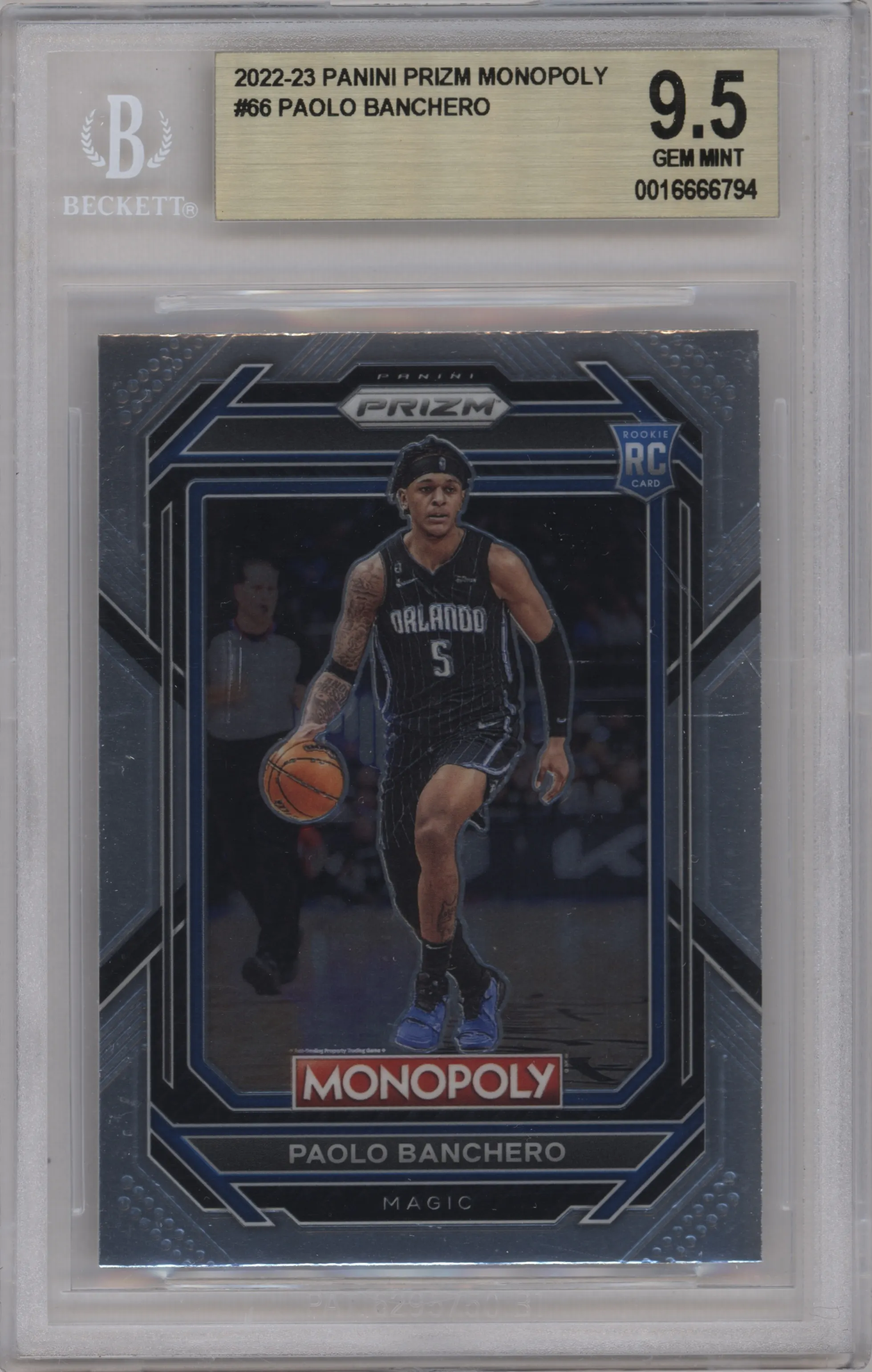 2022 Panini Prizm Monopoly Paolo Banchero BGS 9.5