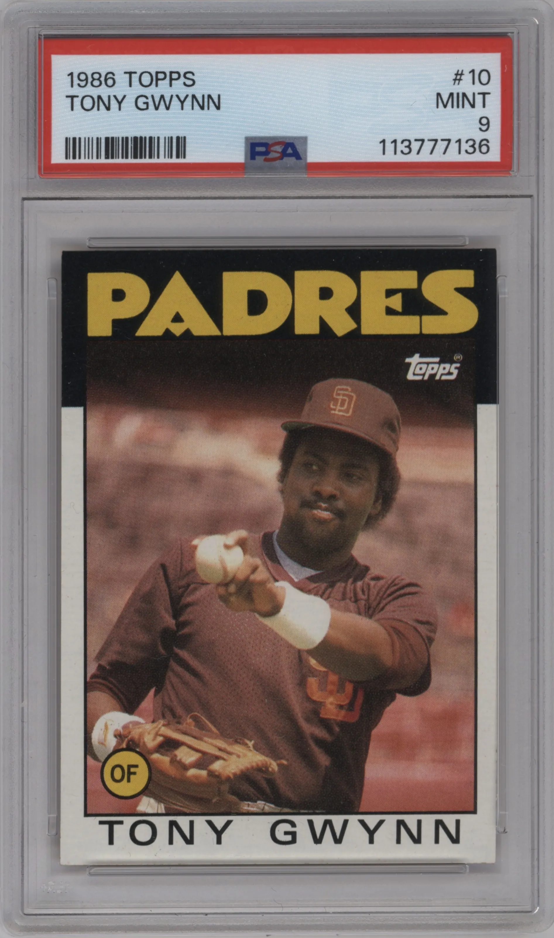 1986 Topps Tony Gwynn #10 PSA 9