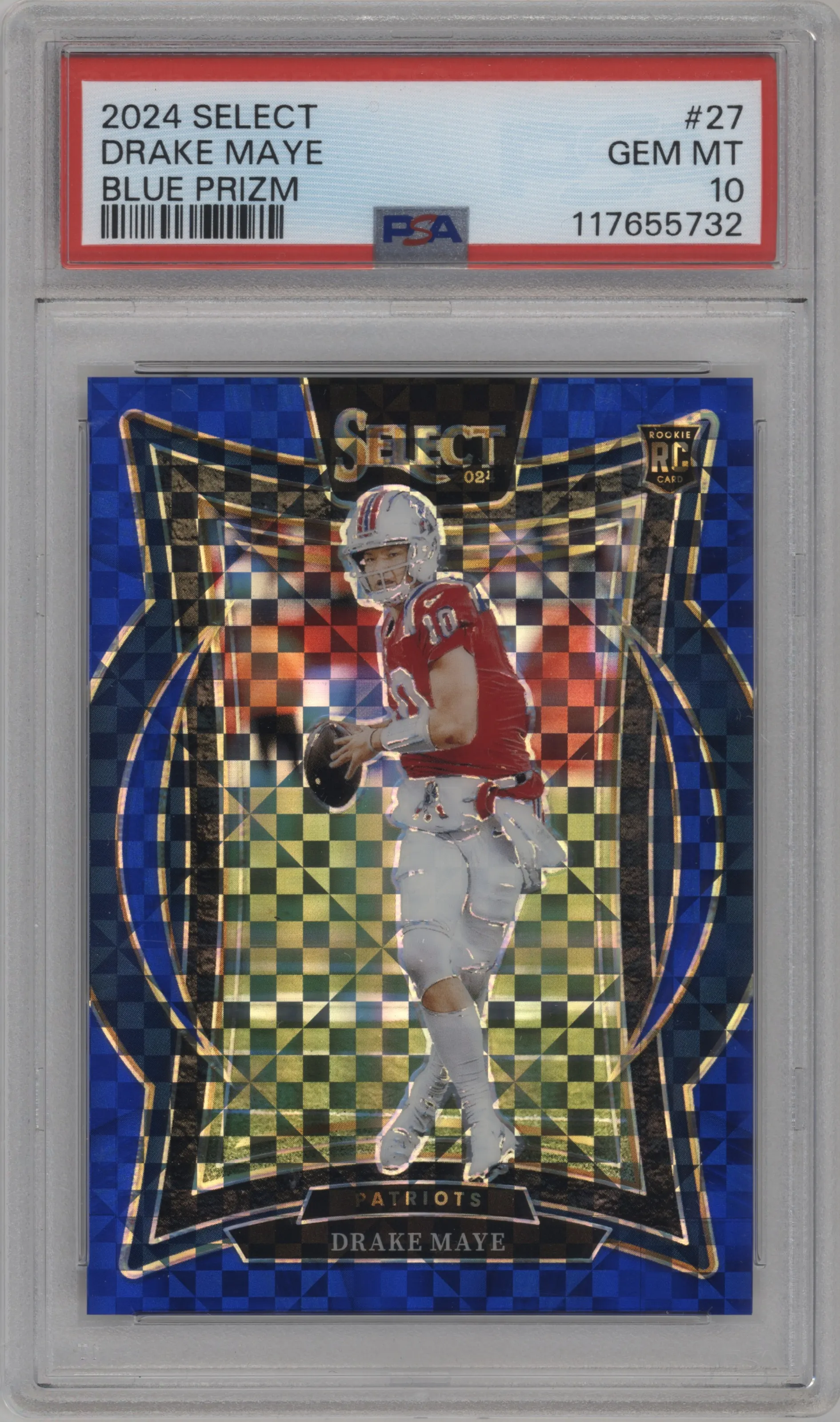2024 Panini Select Drake Maye Blue Prizm #27 PSA 10