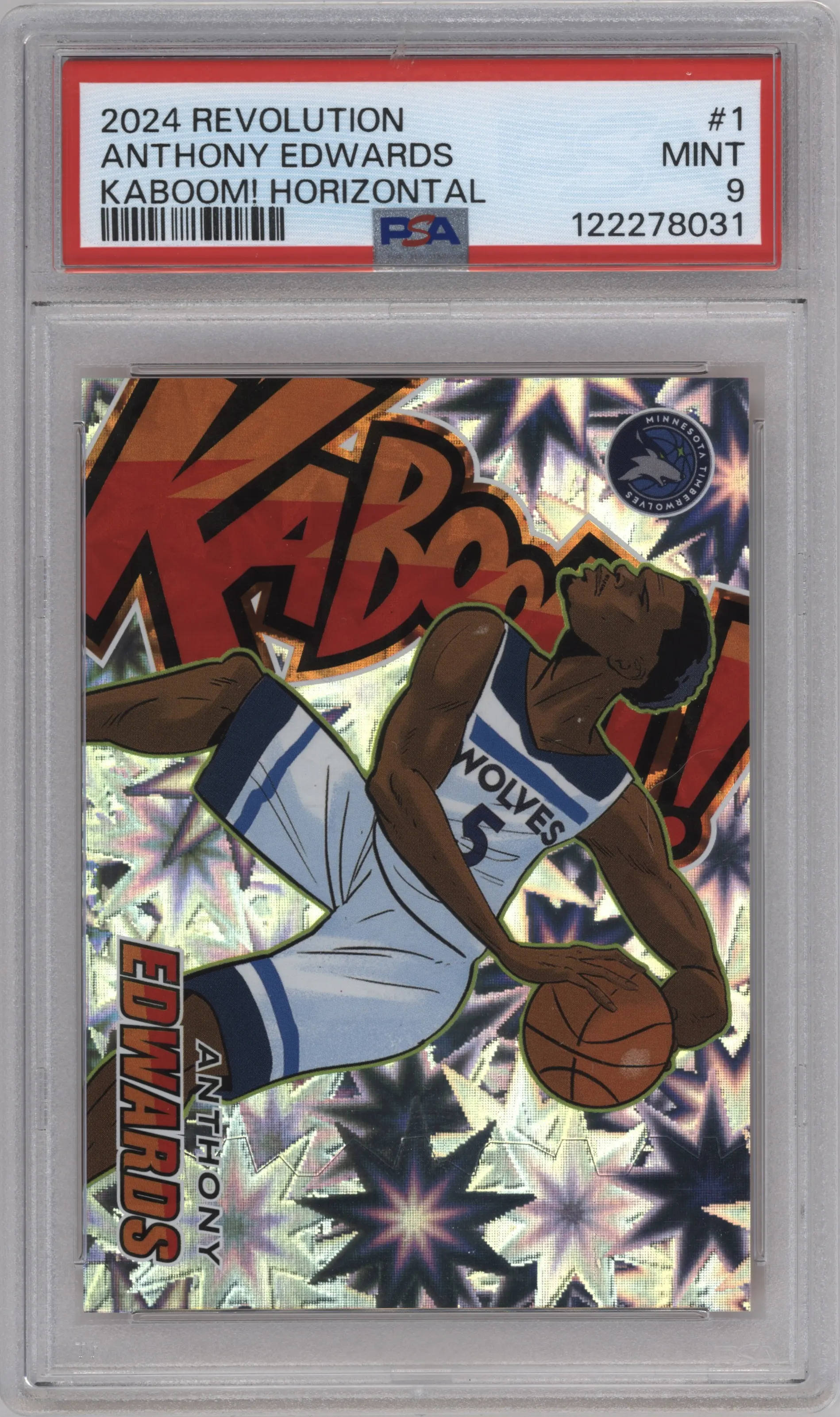 2024 Panini Revolution Kaboom! Horizontal Anthony Edwards #1 PSA 9