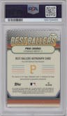 Paul Skenes from the 2024 Bowman's Best set featuring a Mini-Diamond Refractors parallel graded by PSA and given an overall grade of 10.