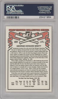 George Brett from the 1981 Donruss set graded by PSA and given an overall grade of 9.