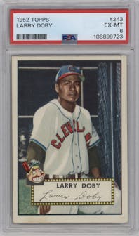 Larry Doby from the 1952 Topps set graded by PSA and given an overall grade of 6.