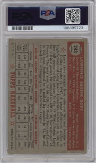 Larry Doby from the 1952 Topps set graded by PSA and given an overall grade of 6.