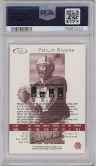 Philip Rivers from the 2004 Sage set graded by PSA and given an overall grade of 10.