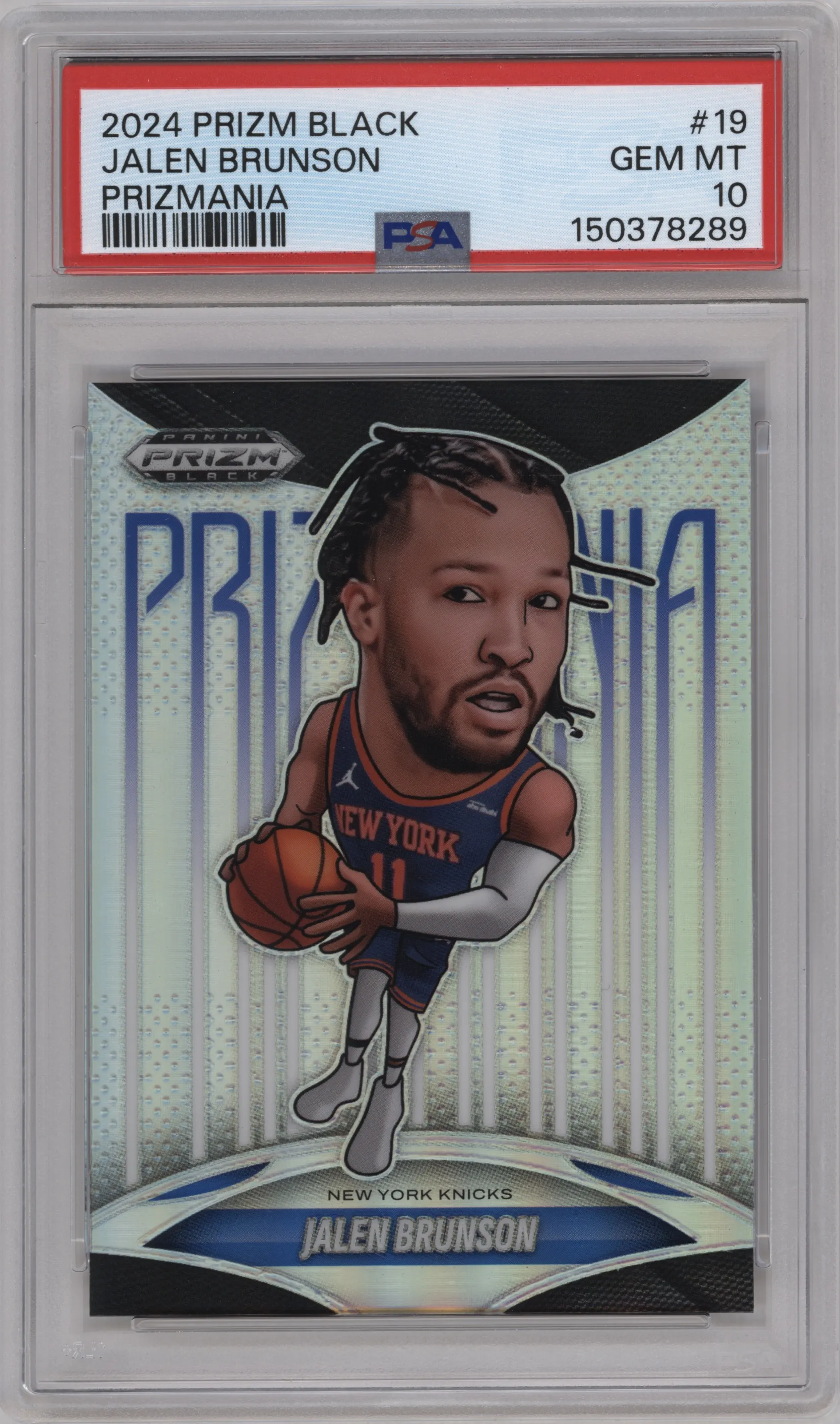 2024 Panini Prizm Black Prizmania Jalen Brunson #19 PSA 10