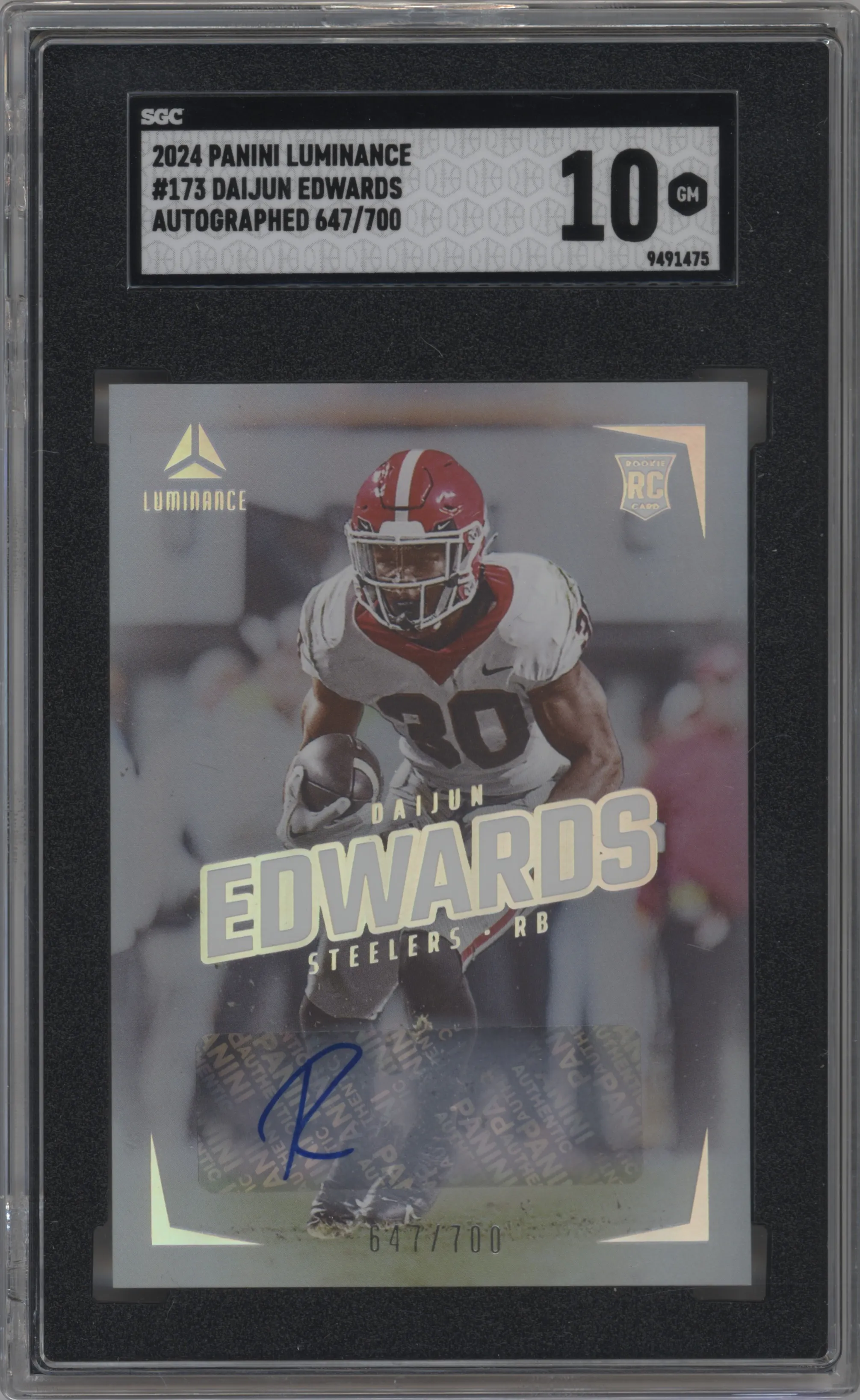 2024 Panini Luminance Rke.Auto Daijun Edwards #173 SGC 10