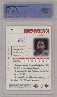 Michael Olowokandi from the 1998-99 SP Authentic set graded by PSA and given an overall grade of 9.