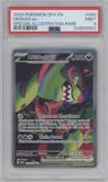 Okidogi ex from the 2024 Pokemon SV set graded by PSA and given an overall grade of 9.