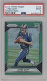 Jared Goff from the 2016 Panini Prizm set featuring a Green Prizm parallel graded by PSA and given an overall grade of 9.