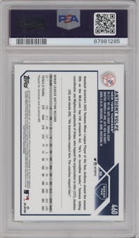 Anthony Volpe from the 2023 Topps Series 2 set featuring a Rainbow Foil parallel graded by PSA and given an overall grade of 9.