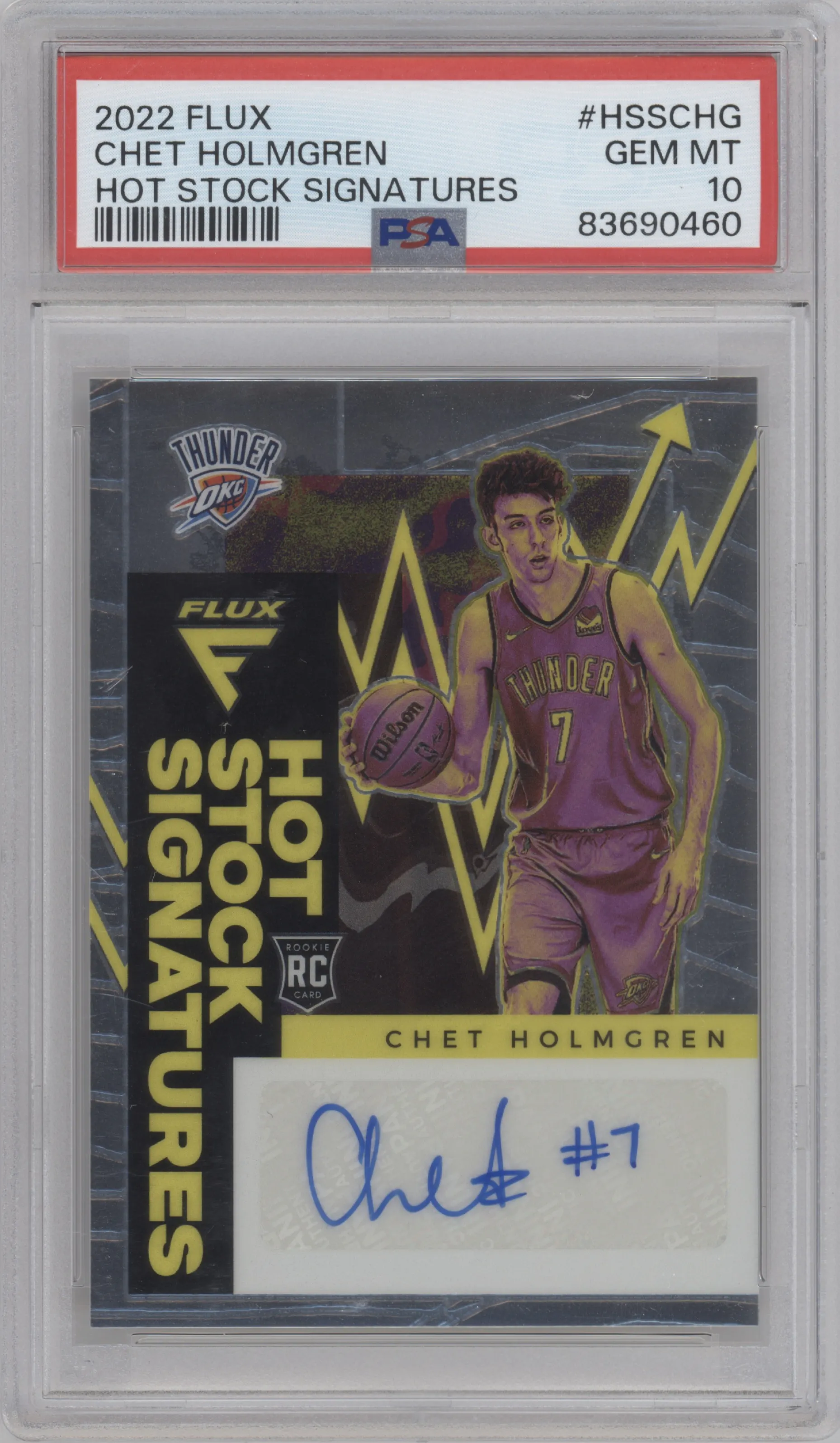 2022 Panini Flux Hot Stock Sig. Chet Holmgren #HSS-CHG PSA 10