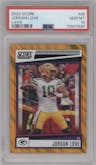 Jordan Love from the 2022 Panini Score set featuring a Lava parallel graded by PSA and given an overall grade of 10.