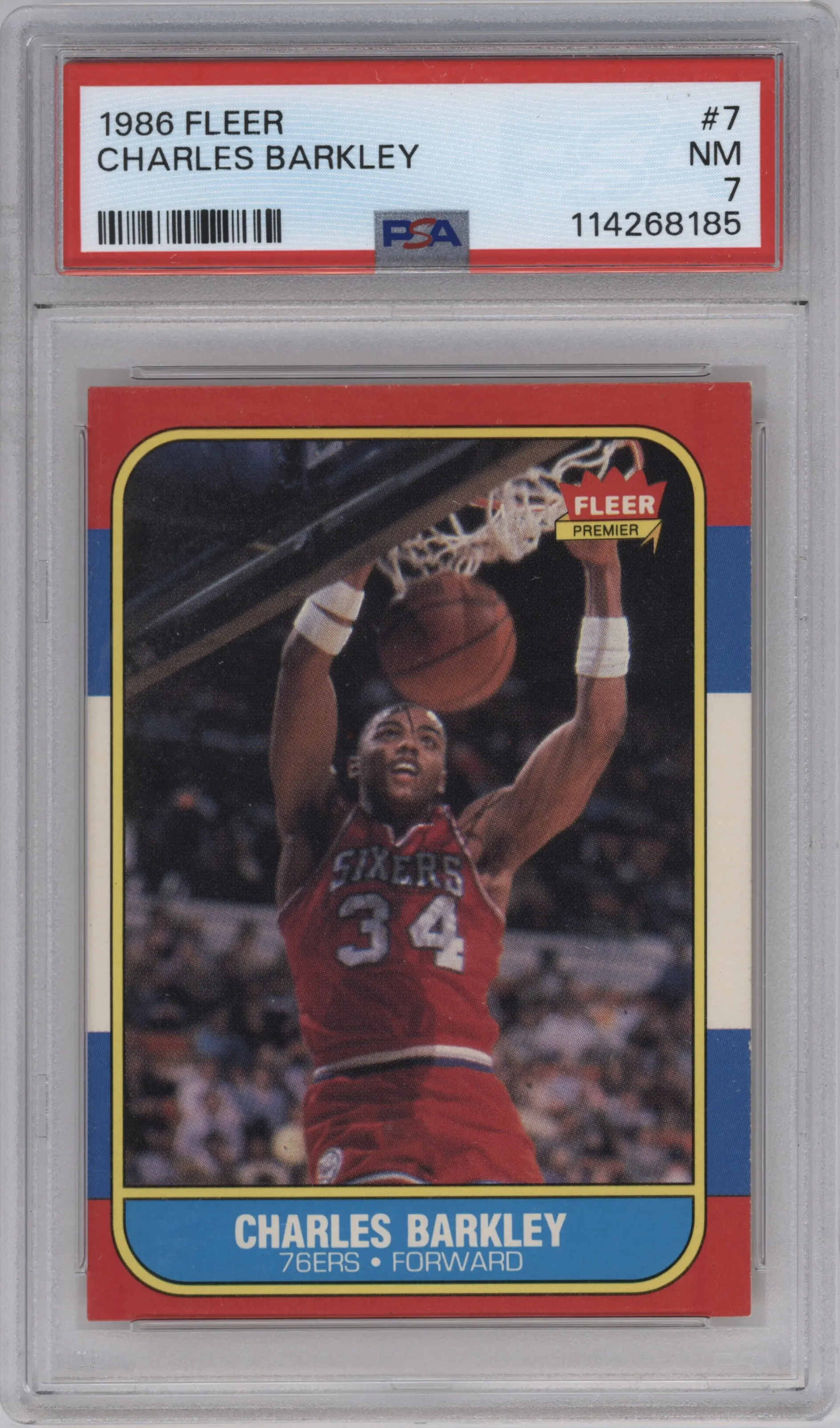 1986 Fleer Charles Barkley #7 PSA 7