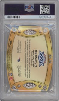 Tom Brady from the 2011 Topps set graded by PSA and given an overall grade of 8.