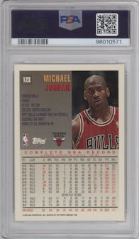 Michael Jordan from the 1997-98 Topps  set graded by PSA and given an overall grade of 10.