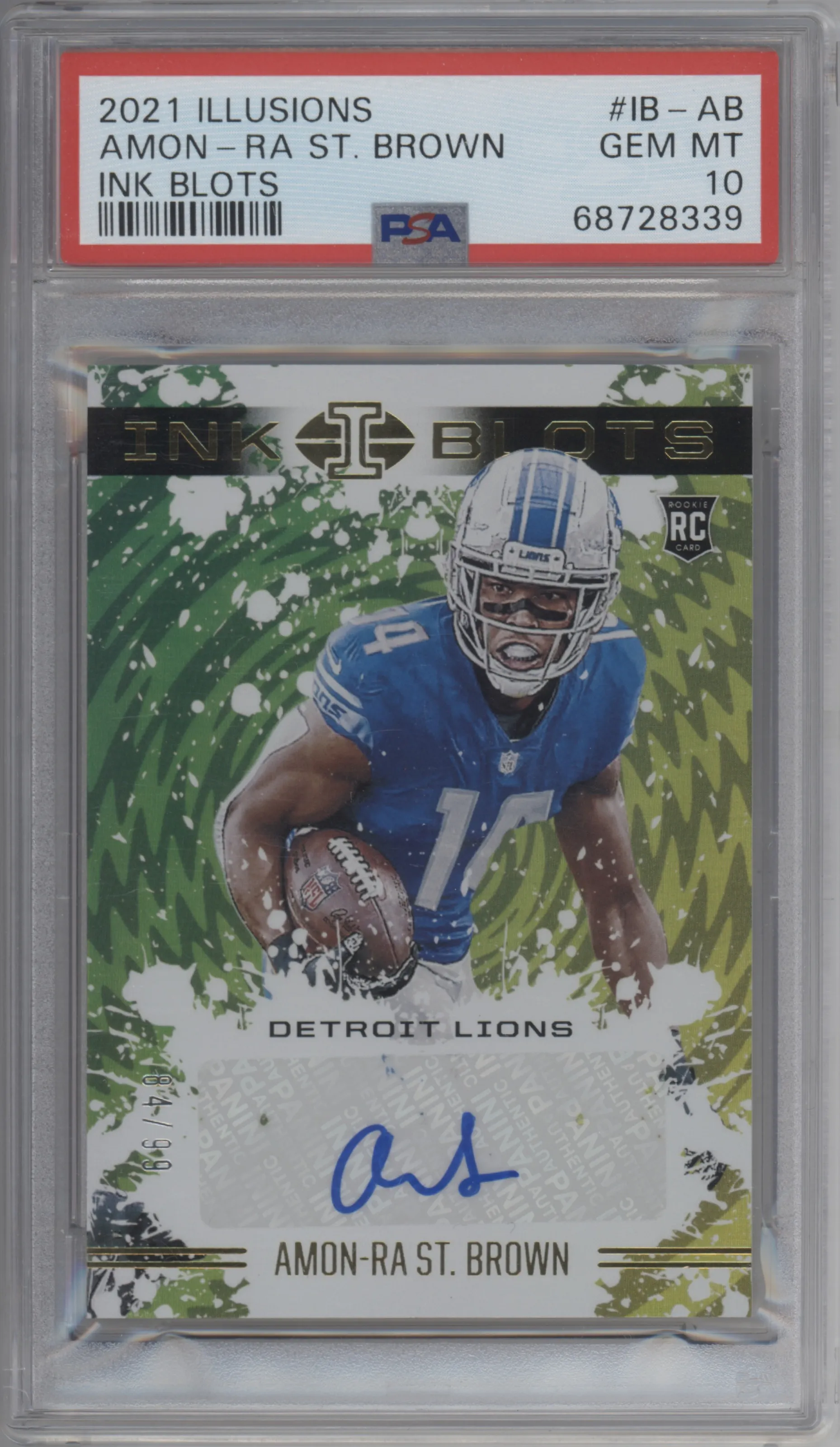 2021 Panini Illusions Ink Blots Amon-Ra St. Brown #IB-AB PSA 10