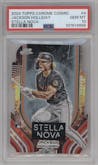 Jackson Holliday from the 2024 Topps Cosmic Chrome set graded by PSA and given an overall grade of 10.