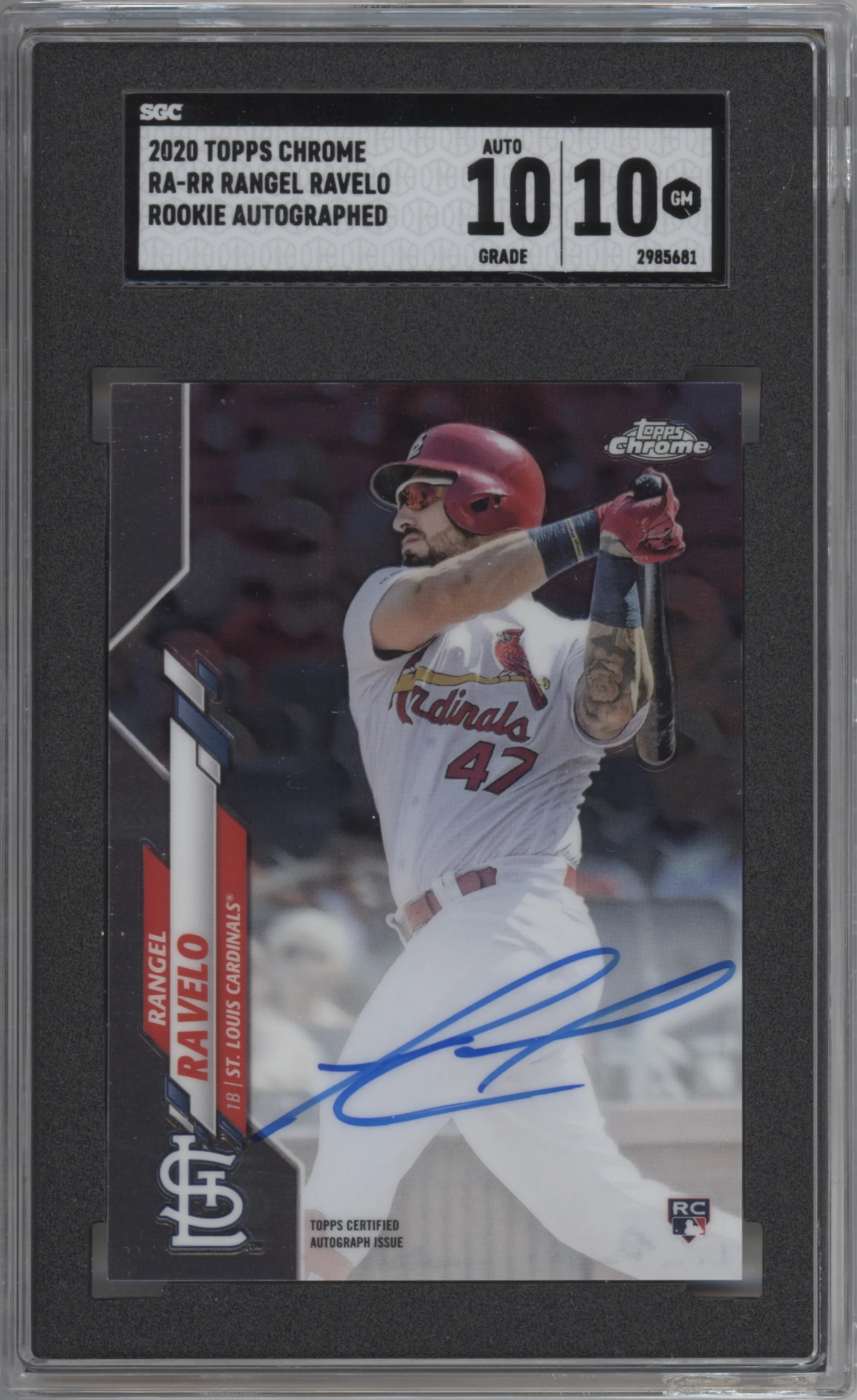 2020 Topps Chrome Rke.Auto Rangel Ravelo SGC 10