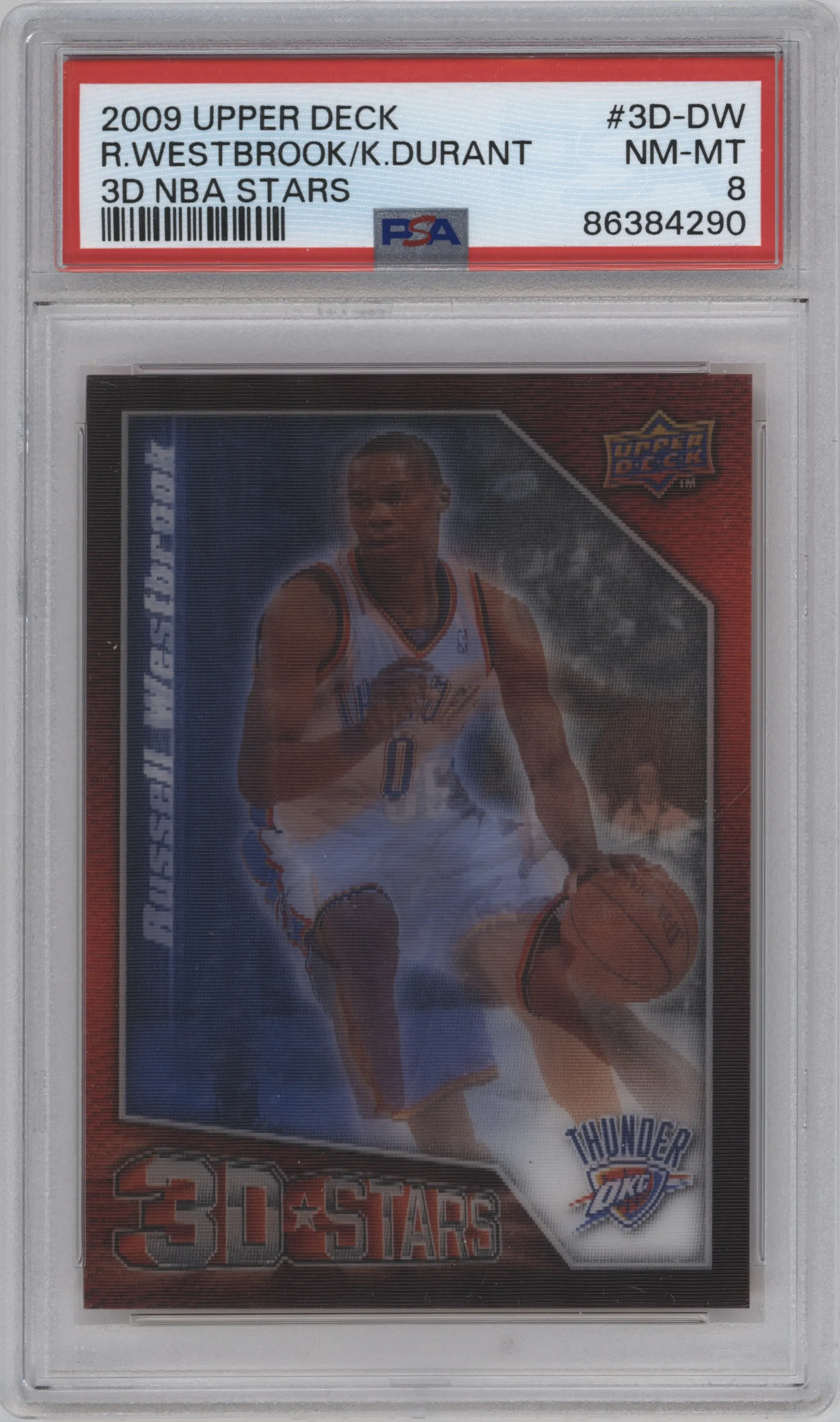 2009 Upper Deck 3D Stars Russell Westbrook/Kevin Durant #3D-DW PSA 8
