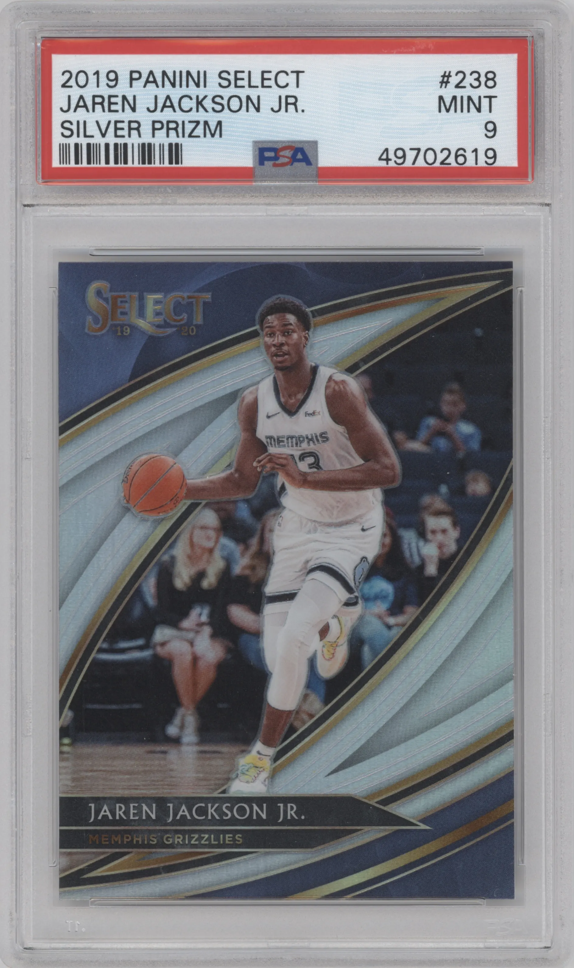 2019 Panini Select Courtside Jaren Jackson Jr. Silver Prizm #238 PSA 9