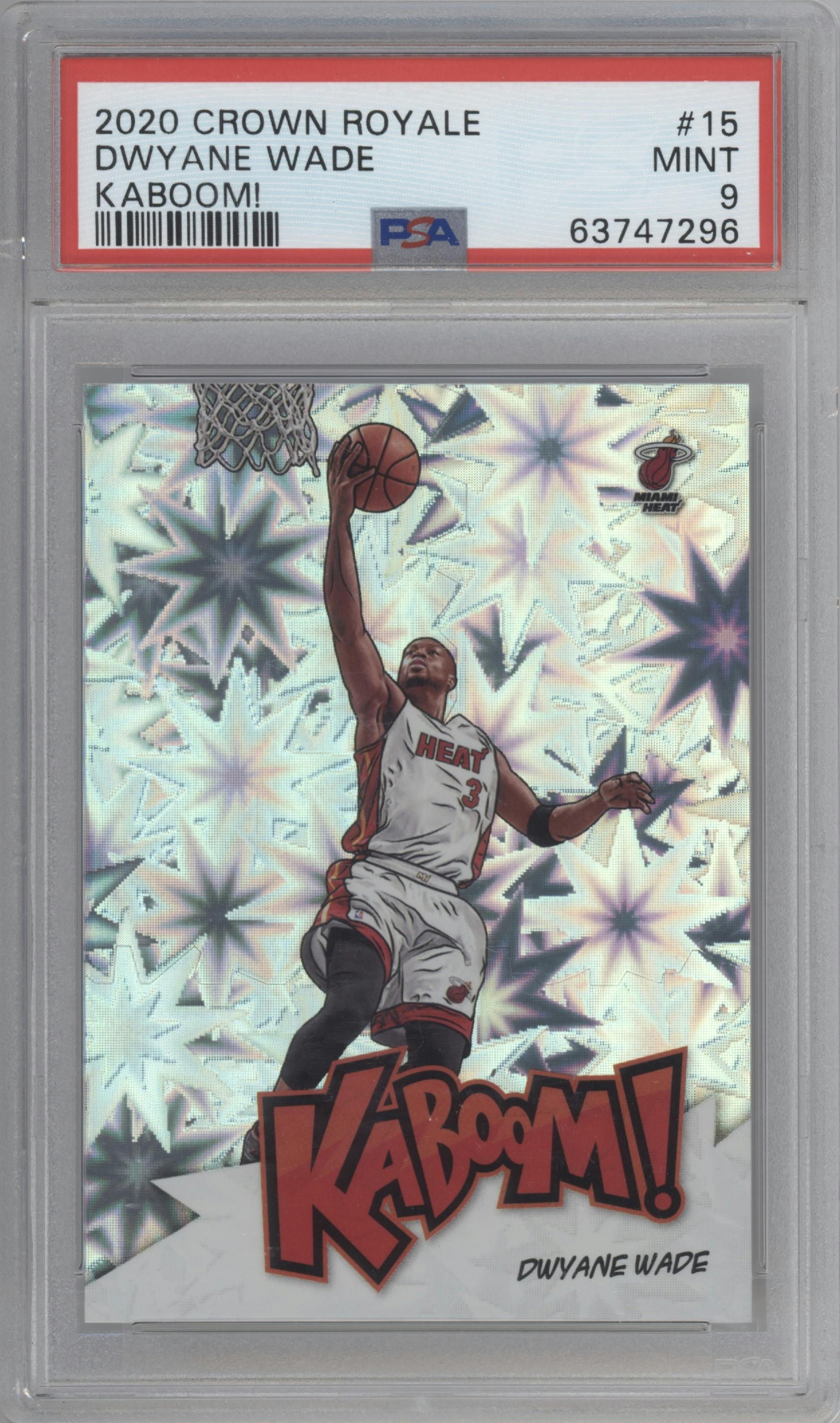 Dwyane Wade from the 2020-21 Panini Crown Royale set graded by PSA and given an overall grade of 9.