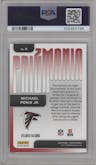 Michael Penix Jr. from the 2024 Panini Prizm set graded by PSA and given an overall grade of 10.