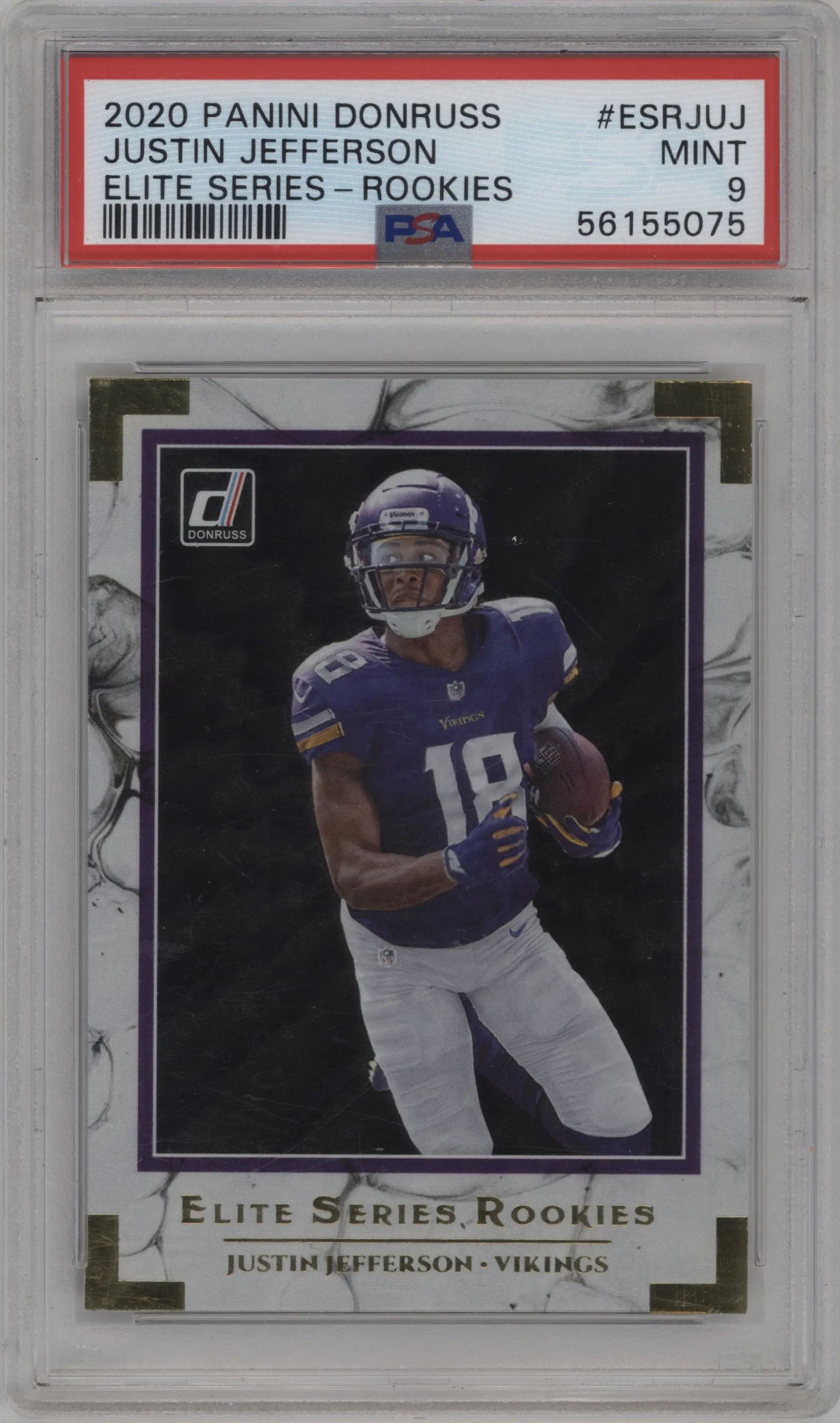 2020 Panini Donruss Elite Series Rke. Justin Jefferson #ESR-JUJ PSA 9