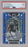 Jalen Carter from the 2023 Panini Mosaic set featuring a Blue Mosaic parallel graded by PSA and given an overall grade of 9.