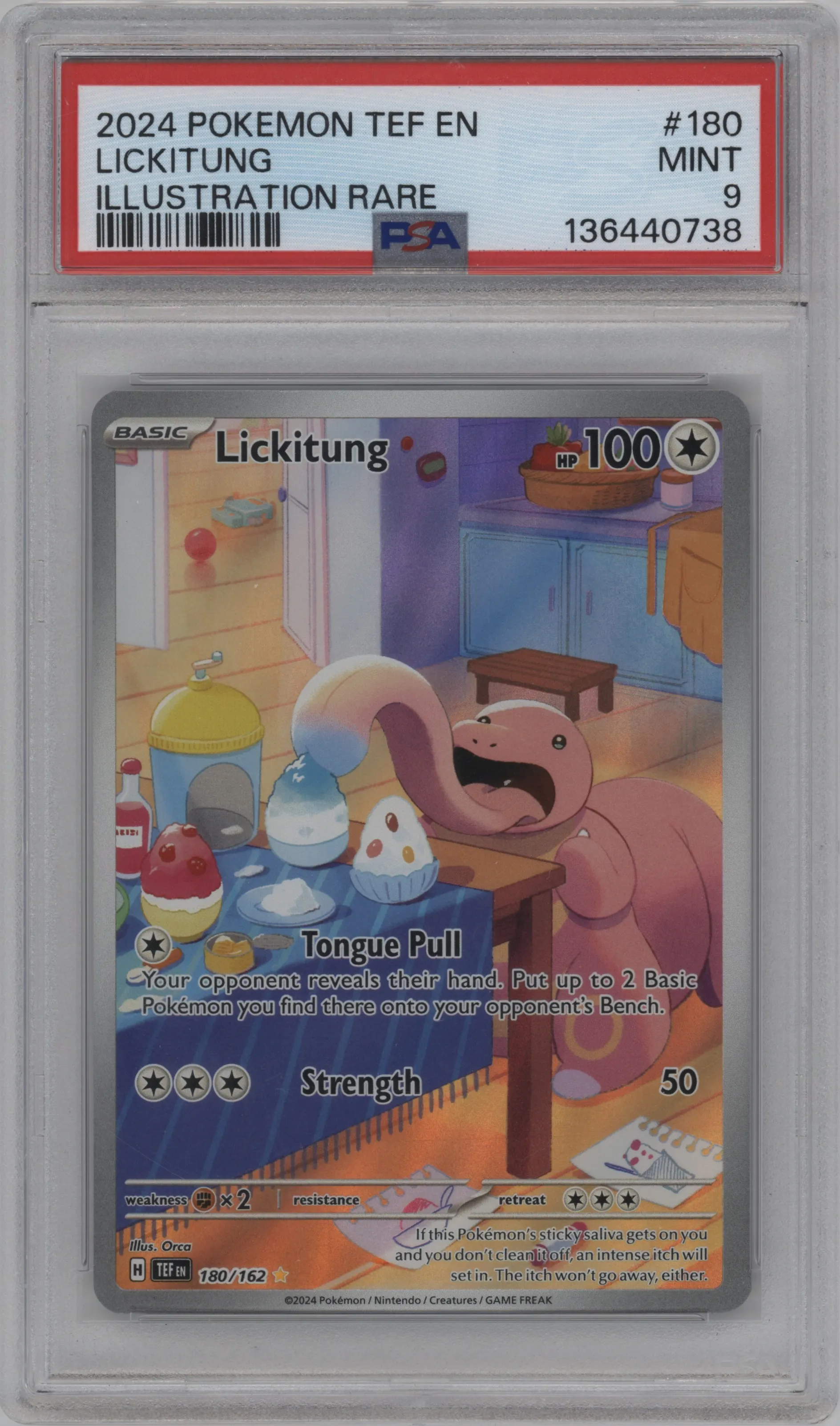 2024 Pokemon SV Temporal Forces Lickitung #180 PSA 9