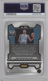 Brandon Miller from the 2023-24 Panini Prizm set featuring a Silver Prizm  parallel graded by PSA and given an overall grade of 10.